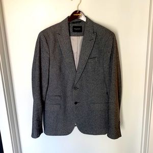 Banana Republic charcoal tweed slim fit blazer